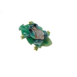 Frog on Leaf Pendant
