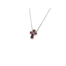 Cross Necklace with Rubies