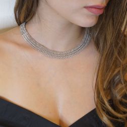 photo of worn Magnificent White Gold Necklace 14mm