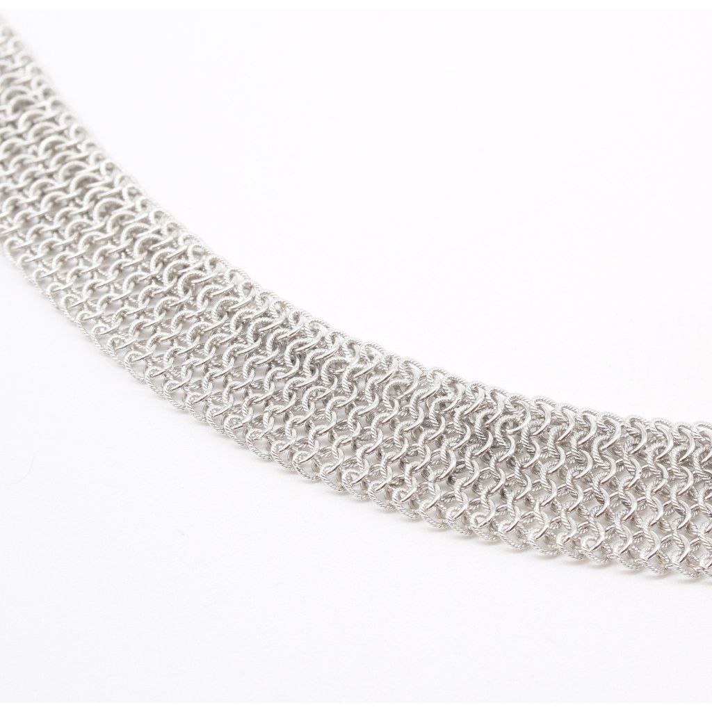 Magnificent white gold large necklace - 48cm 19.20mm