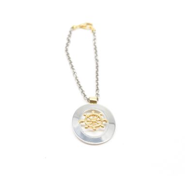 Portachiavi Timone Capitano con Bussola - Portachiavi Volante da Barca con Bussola Reale Integrata - Accessorio per gli amanti delle Barche, Capitani, Avventurieri, Marinai... - Unisex Uomo e Donna