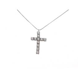Collana con Croce Diamanti tipo Tennis - 2.5cm x 16.50mm