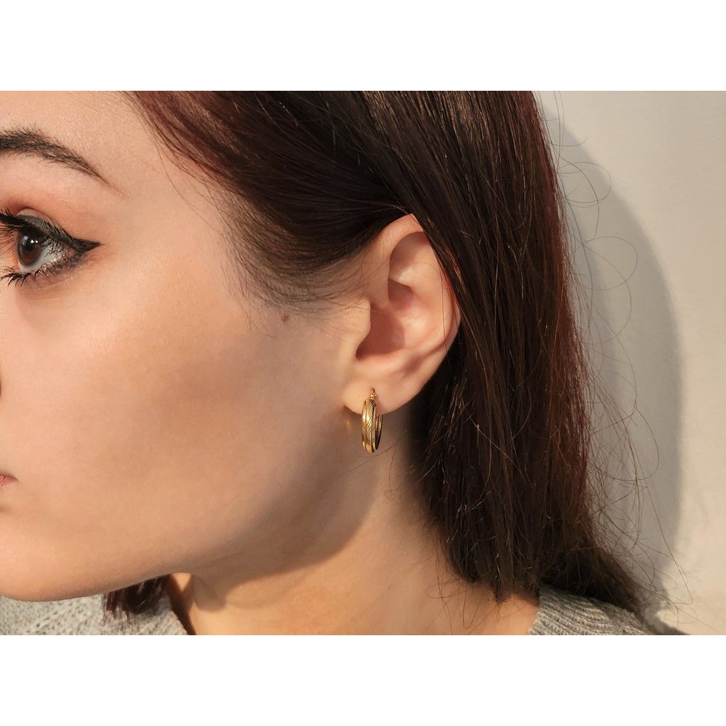 Orecchini cerchietti in oro giallo 18Kt 750% unisex