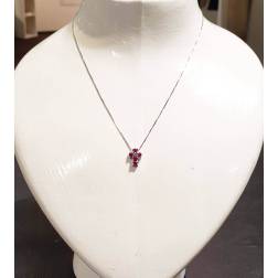 Cross Necklace with Rubies