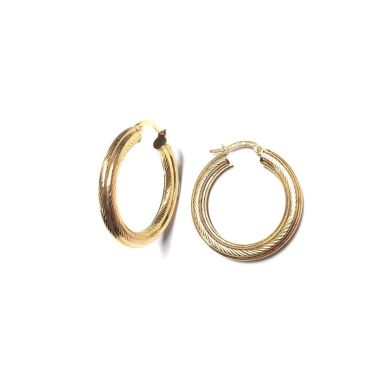 Orecchini a cerchio rotondi da 2,5 mm in oro 9 carati, lucidi, semplici, creoli, confezione regalo - Italia