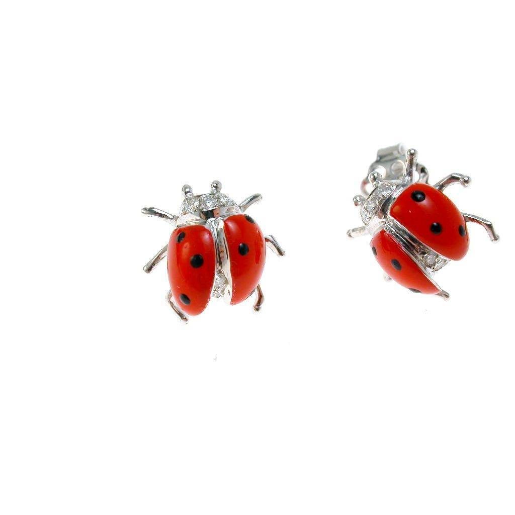 Orecchini Coccinella con Diamanti