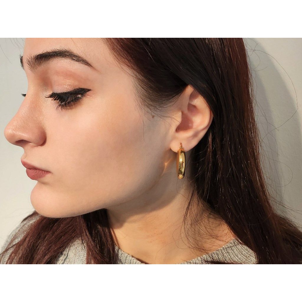2,60cm x 5,90mm Polished Tubular Hoops in yellow gold