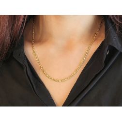 Collana 3+1 sfaccettata pernice & tigre 50cm foto indossata donna