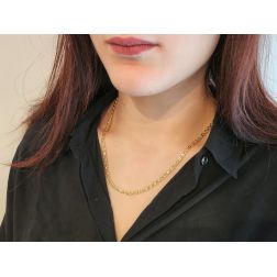 Collana 3+1 sfaccettata pernice & tigre 50cm foto indossata donna