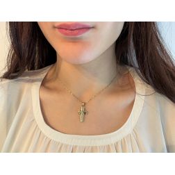 Rectangular Rounded Cross in 18kt Yellow Gold