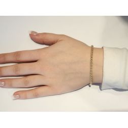 Photo of worn Bracelet "coreana" chain in yellow gold - 19cm