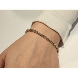 Photo of worn Bracelet "coreana" chain in yellow gold - 19cm