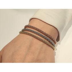 Photo of worn Bracelet "coreana" chain in white gold