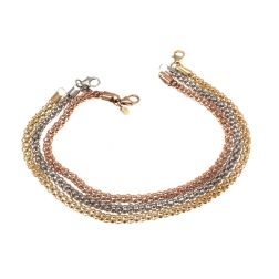Bracciale catena coreana in Oro Bianco con tutti e 3 i colori