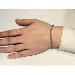 Bracciale catena coreana in Oro Bianco foto indossata