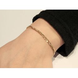 Bracciale 3.20mm a catena 3+1 Oro Giallo foto indossata