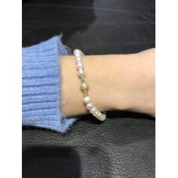 Bracciale perle Sfera Diamantata Gialla indossato