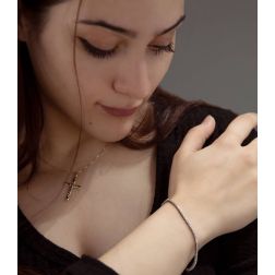 Photo of worn Small White Squared Tennis Bracelet 1.7mm