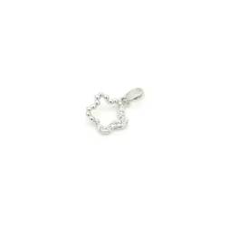 Flower Charm in white gold and cubic zirconia