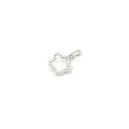 Flower Charm in white gold and zircons