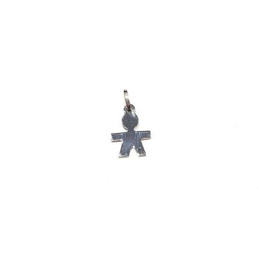 Ciondolo Angelo Con Cuore In Argento 925 – Piccolo Bambino Angelo Lucido, 11x13 Mm, Senza Catena, Idea Regalo Battesimo