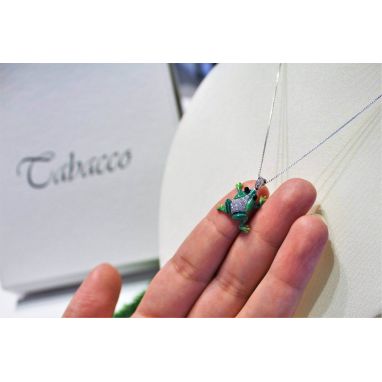 COLLANA CIONDOLO RANA RANOCCHIO PERLA BAROCCA E ARGENTO 925