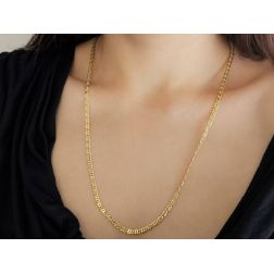 Photo of woman worn Necklace 60cm x3,60mm faceted Tiger Chain