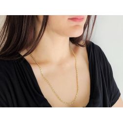Photo of woman worn Necklace 60cm x3,60mm faceted Tiger Chain