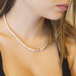 photo of worn Central 2 white gold Pearls necklace
