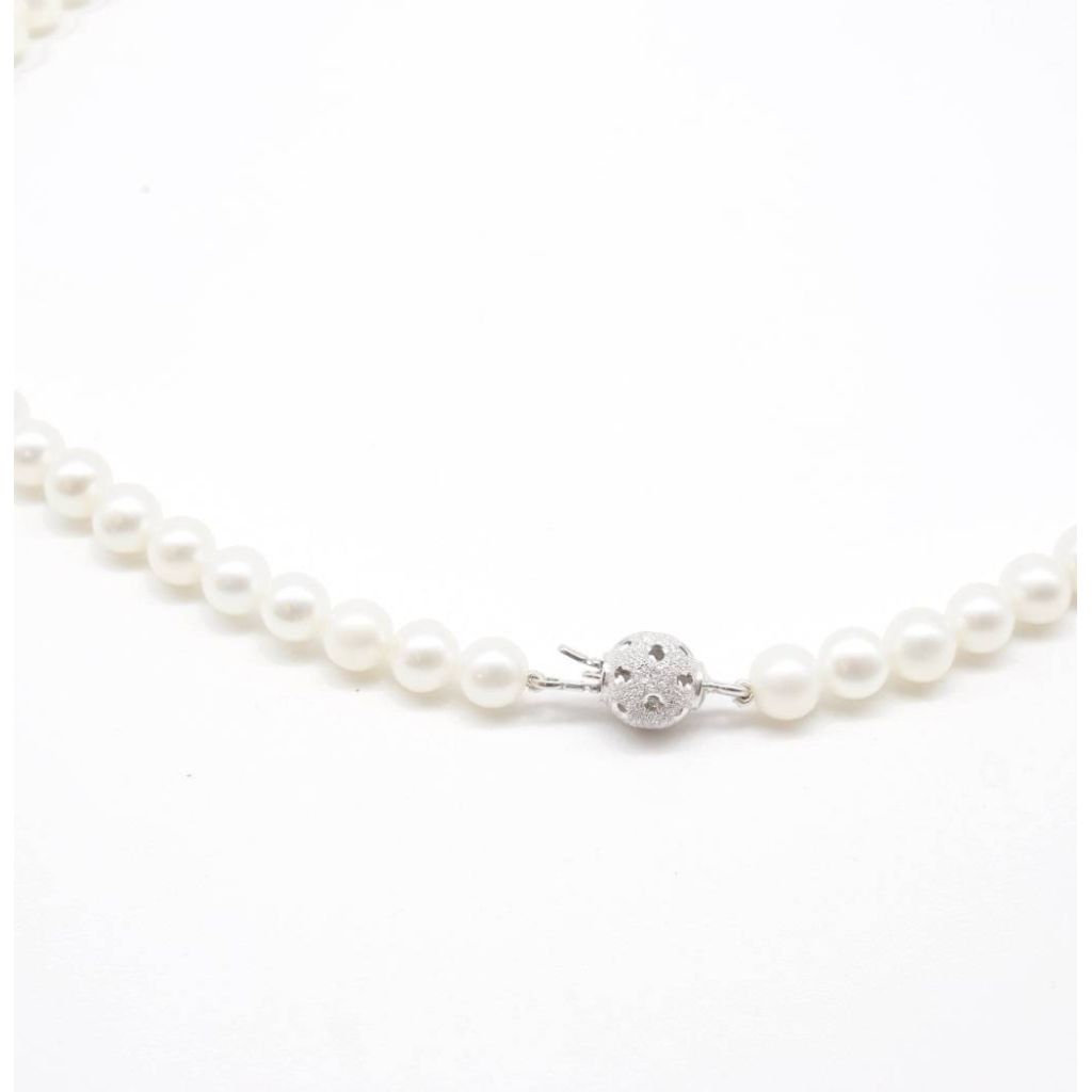 Collana Perle Luna Oro Bianco