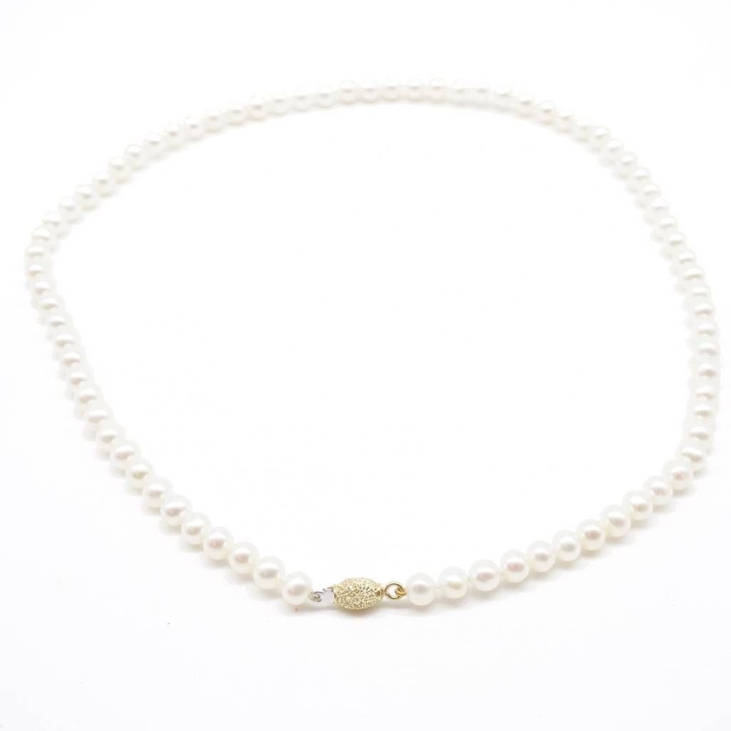 Collana Perle Barilotto Diamantato Oro Giallo