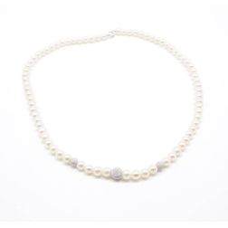White Gold Scalar Pearls Necklace