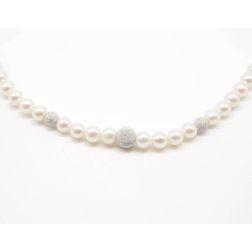 White Gold Scalar Pearls Necklace