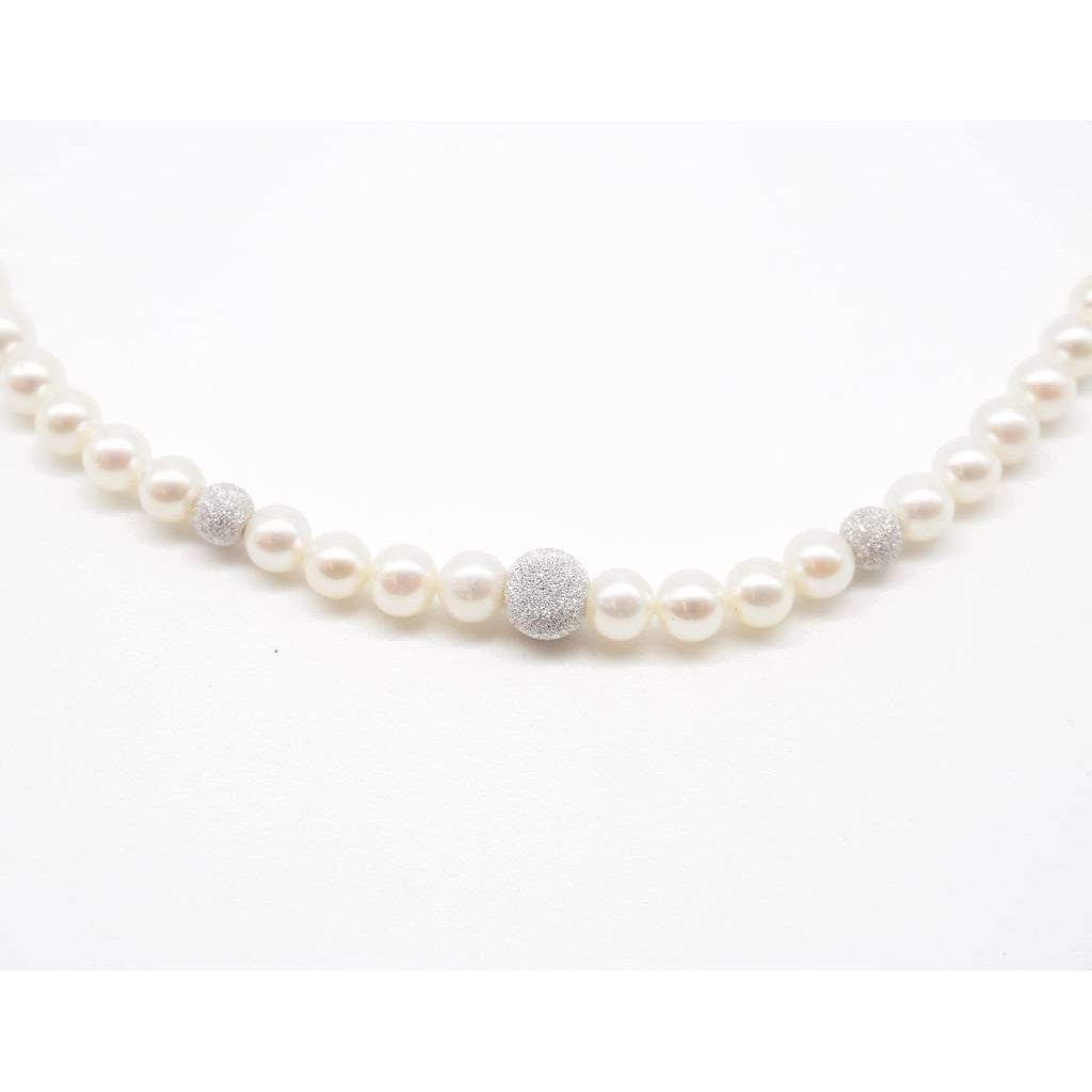 Collana Perle Scalare Oro Bianco
