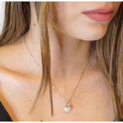 CARISSIMA Ciondolo Cuore Bombato Oro Giallo 9ct Con Collana Curb 46 Cm - Gioiello Donna Eleganza Italiana