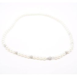 Collana Perle Centrale 6 oro bianco