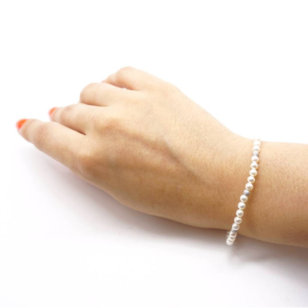 GAVU Bracciale Spinello Nero da Donna, Bracciale Donna Perle di Acqua Dolce