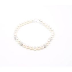 Pearls bracelet 2 x 2 white gold