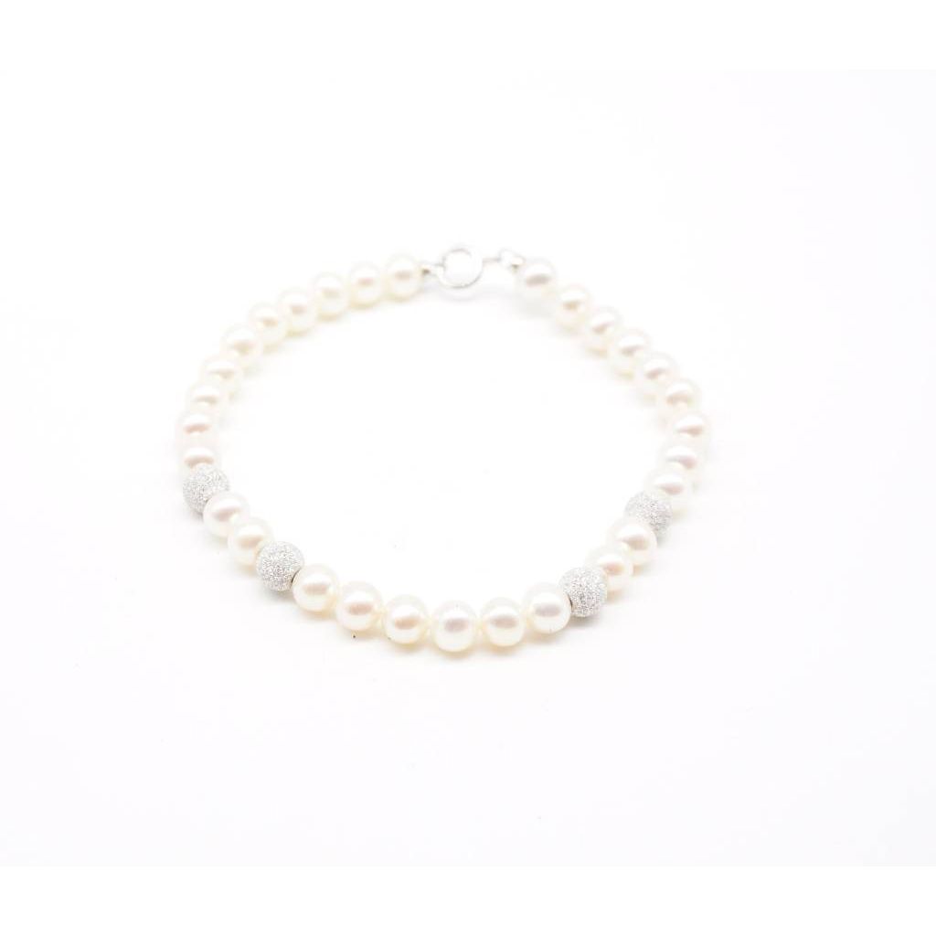 Pearls bracelet 2 x 2 white gold