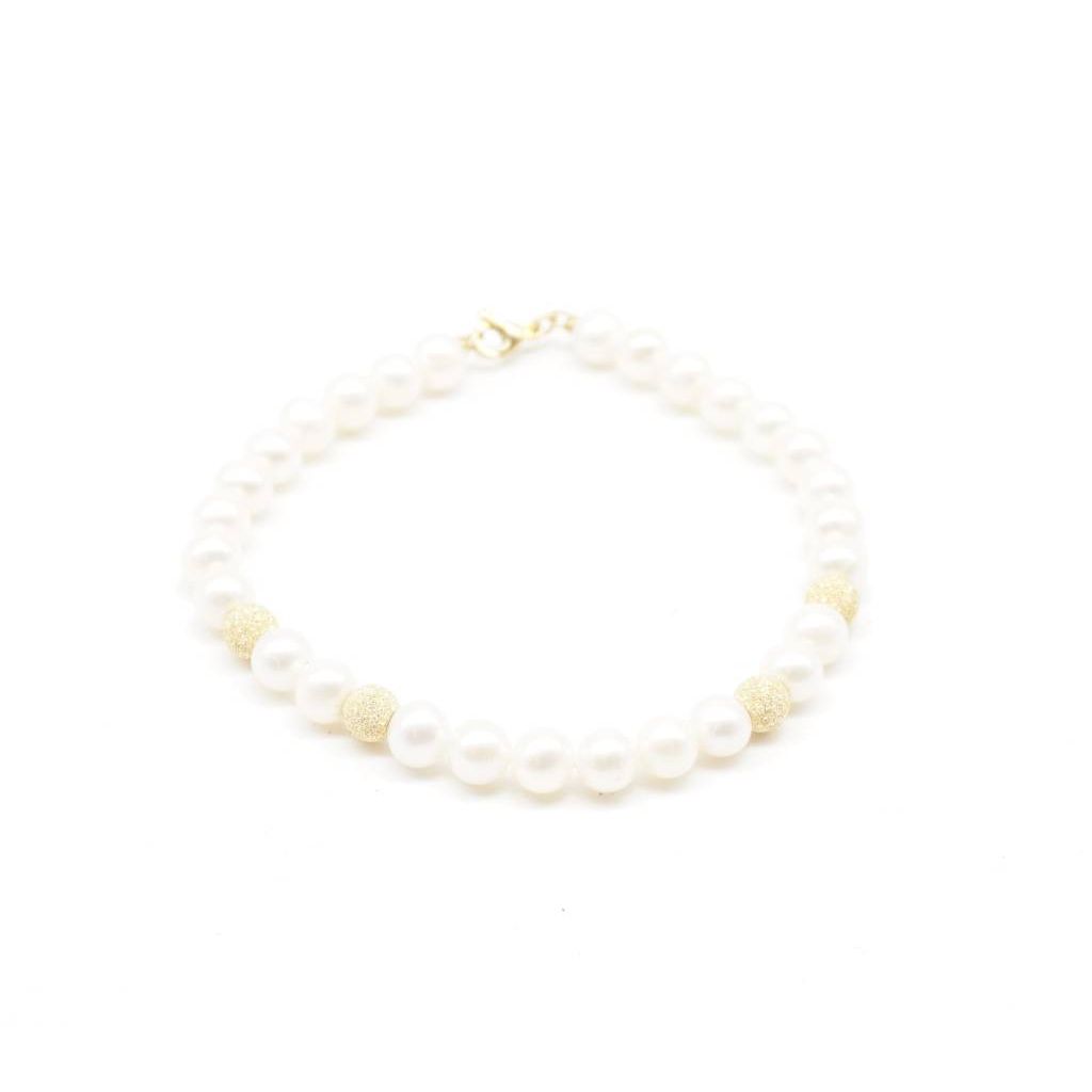 Bracelet Pearls 2 x 2 yellow gold