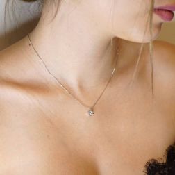 Girocollo punto luce Sparkle Acquamarina 4.5mm