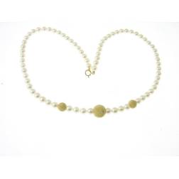 Yellow gold Scalar Beads and Pearls Necklace