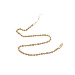 Anklet rope yellow gold 22.50cm - 25cm x 2.70mm