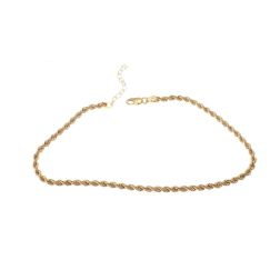 Anklet rope yellow gold 22.50cm - 25cm x 2.70mm
