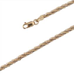 Cavigliera corda oro giallo con veneta in oro bianco 2.7mm