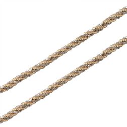 Cavigliera corda oro giallo con veneta in oro bianco 2.2mm