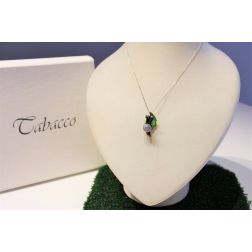 Gold Snail on Bronze Leaf Pendant