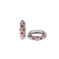 Round Hoops with Diamonds and Rubies