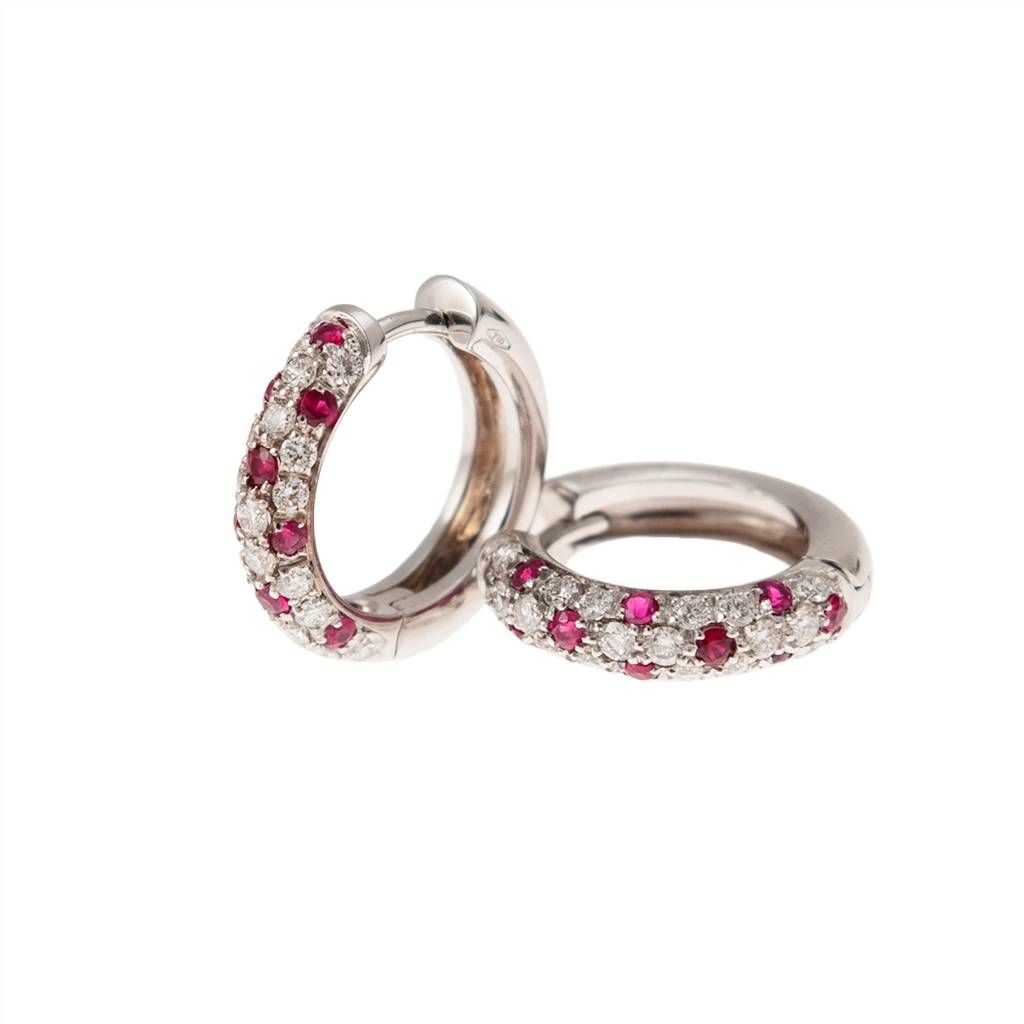 Round Hoops with Diamonds and Rubies
