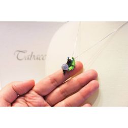 Gold Snail on Bronze Leaf Pendant